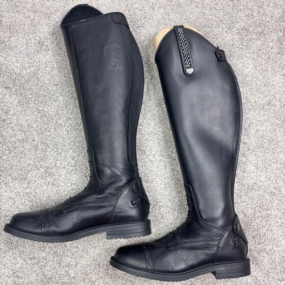 Horze Shoes - New! Black Horze Verona Women's Tall Field Boots size 40W (us women's 9)